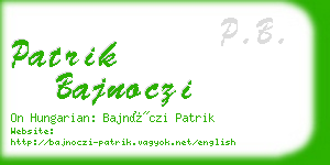 patrik bajnoczi business card